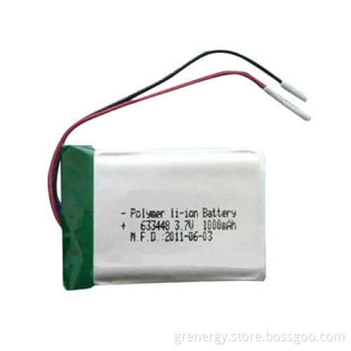 3.7V 1000mAh Li-Polymer Battery Cell 633448, Customer Designed Battery Size, PCM and Connector